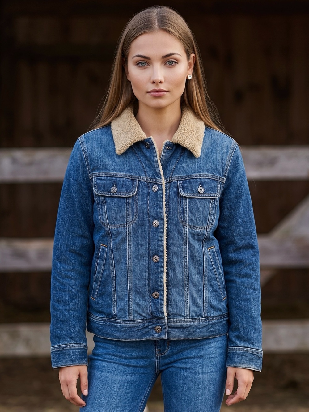🌻Vintage Y2K 2003 Tommy Hilfiger Denim Sherpa Lined Trucker Jacket